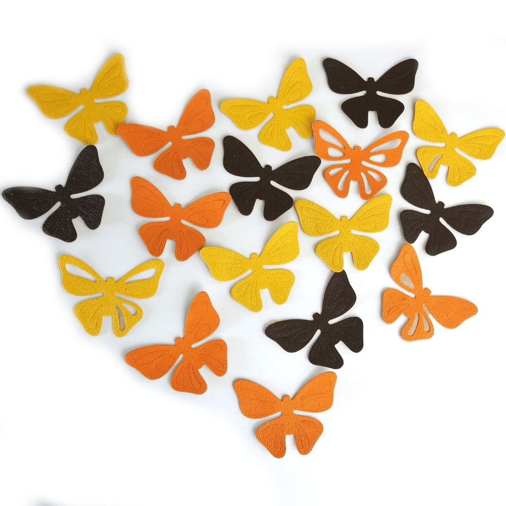 Faux Leather Sticky Butterfly Applique